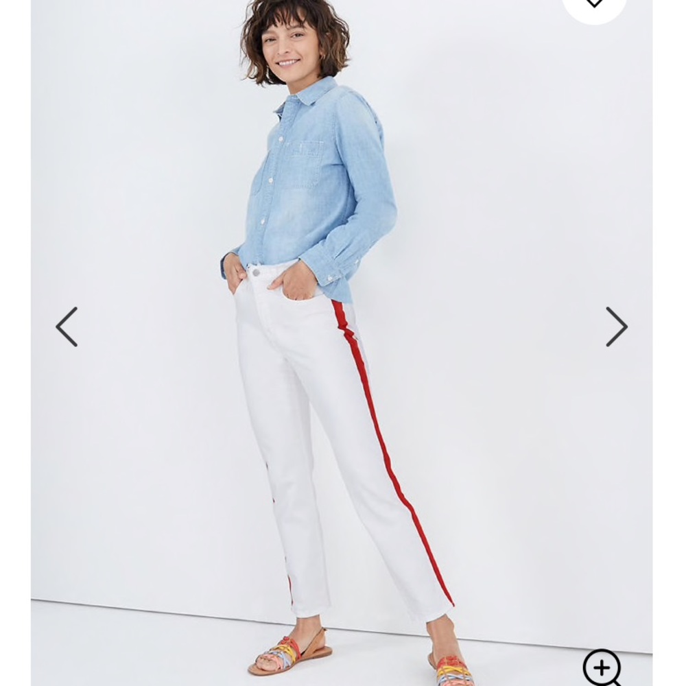 NWT Madewell Stovepipe Jeans in Tile White Tuxedo